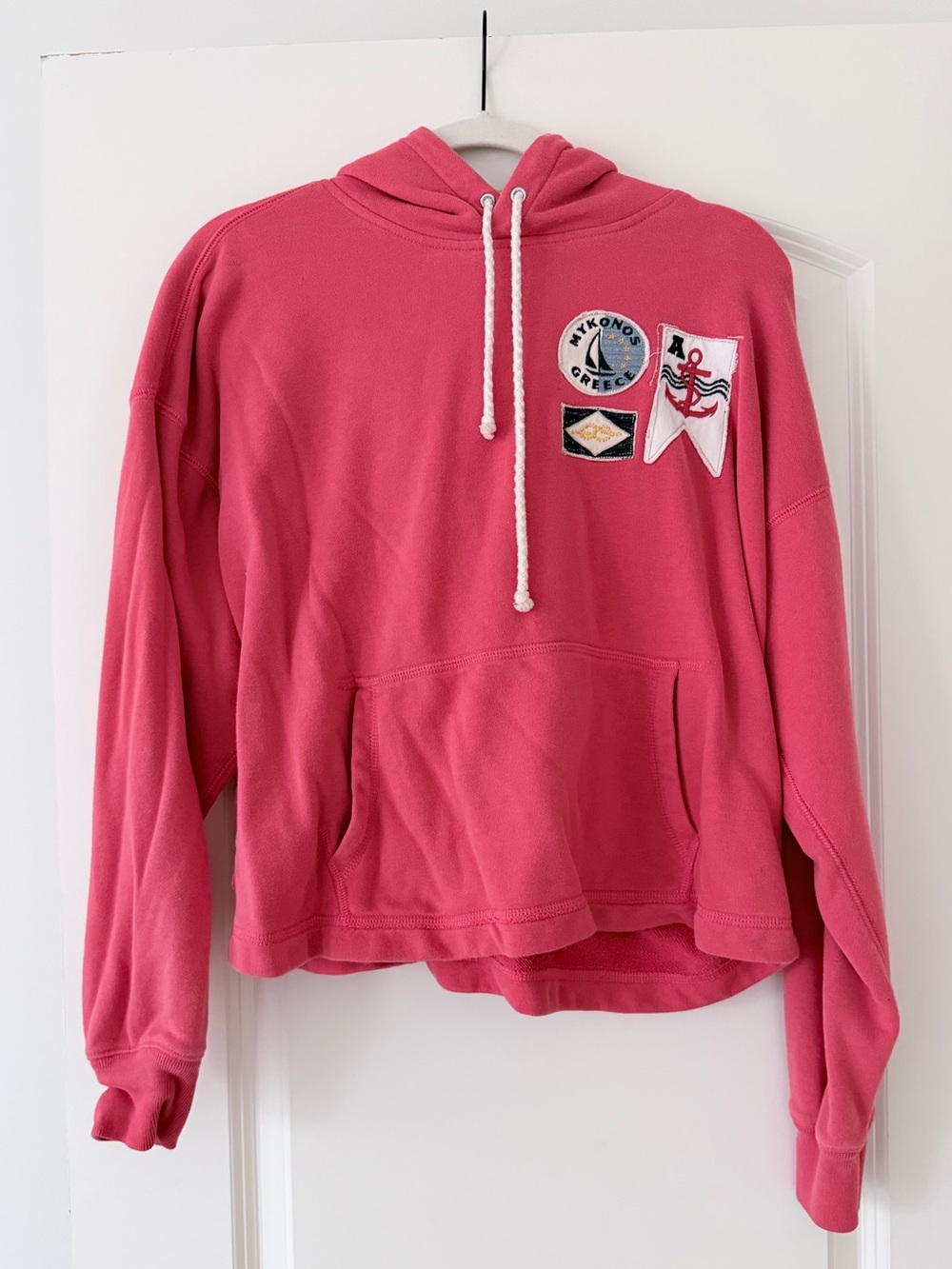 Abercrombie & Fitch Coral-Pink Pullover Hoodie Sweatshirt